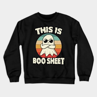 This Is Boo Sheet Ghost Retro Halloween Costume Men Women Crewneck Sweatshirt